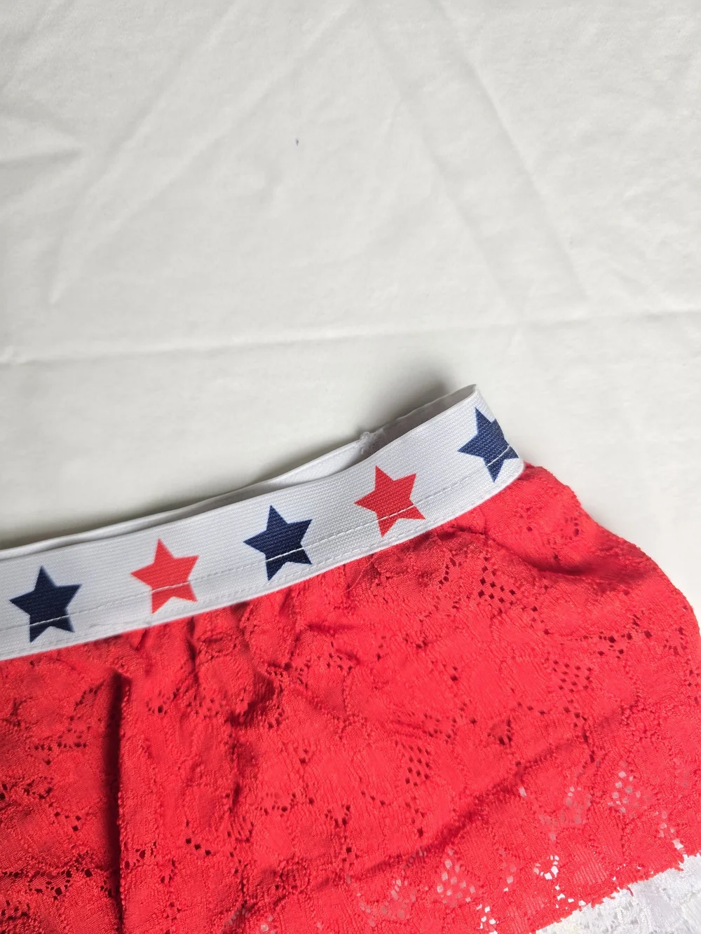 Way To Celebrate Patriotic Girls Tiered Lace Skirt M